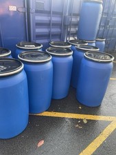 Storage Barrel Drum 205 Litre Storage Shipping Containers Blue Waterproof  & Lid