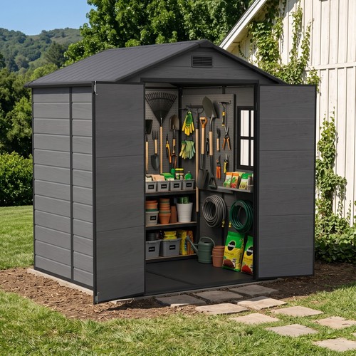 6x6ft plastic garden shed - garden,
