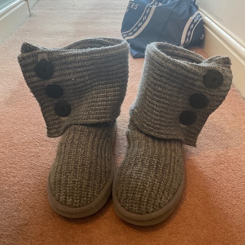 Ugg cardy knit boots - grey, uk