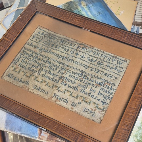 18th needlework sampler with - 18th,