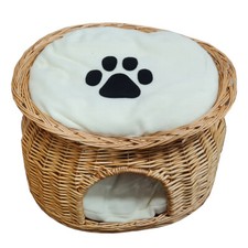 Wicker Cat House Pet Bed