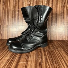 Corcoran Boots Mens Size 10 W Black Leather Jump Paratrooper Cap Toe Made USA