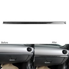 2Pcs Carbon Fiber Co-pilot Dashboard Panel Cover For Mazda MX-5 Miata 2009-2015 