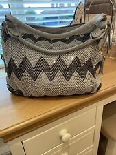 NEW WITHOUT TAGS. Large Big Buddha chevron pattern grey/silver Bag.