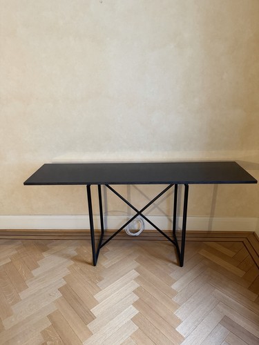 Black marble and metal - black, console