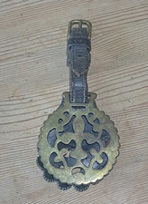3 1/2 inch horse brass on a leather display strap