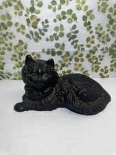 Antique Cast Iron Black Cat W/