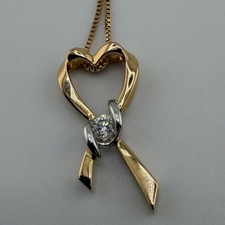 18ct Gold Diamond Bow Pendant