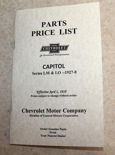 Chevrolet truck parts book - truck,