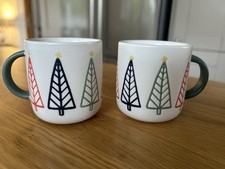 Habitat Christmas Espresso Cups X 2 Brand New