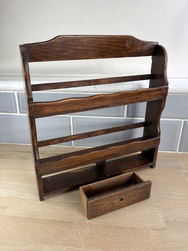 Vintage wooden spice - wooden, rack