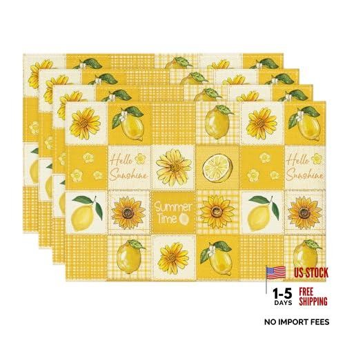 Plaid lemon sunflower - sunflower, summer