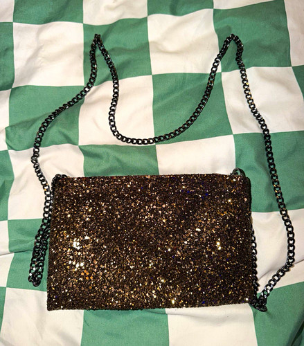 Crew gold sequin clutch - gold,