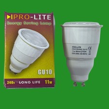 1x 11W ProLite GU10 75mm Long Barrel CFL Reflector Spot Light Bulbs 2700K Lamp