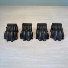 Set Of 4 Antique Or Vintage Lions Feet / Claw Furniture Feet /Toe Caps Reclaimed