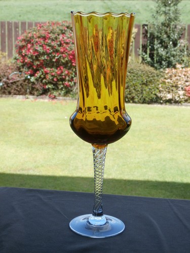 Lovely tall amber glass - tall,