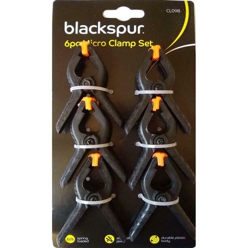 Blackspur 6pc micro clamp - blackspur, set