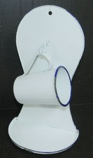 VTG Metal Enamel Wall-Mount Shaving Holder Soap Dish & Cup Mug Farmhouse
