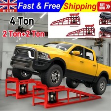 4 ton Hydraulic Car Ramps 2PC Heavy Duty Garage Auto Van Bottle Lift Jack Ramp