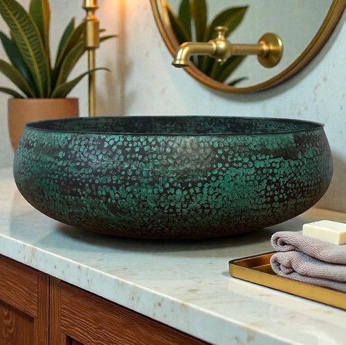 Copper sink green patina - sink, –