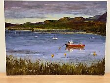The Moorings Afon Mawddach Mike Carter oil painting local artist North Wales