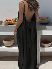 Women's Solid Color Backless