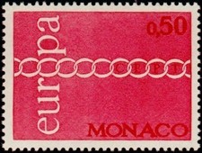 Monaco No. 863 "Europa, 50 C Carmin" New XX TTB