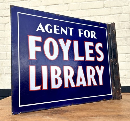 Foyles library enamel sign - enamel,