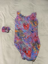 Decorative Gymnastics Leotard Size 34 With Matching Scrunchie