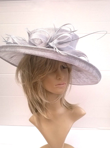 Pale silver wedding hat new - pale,