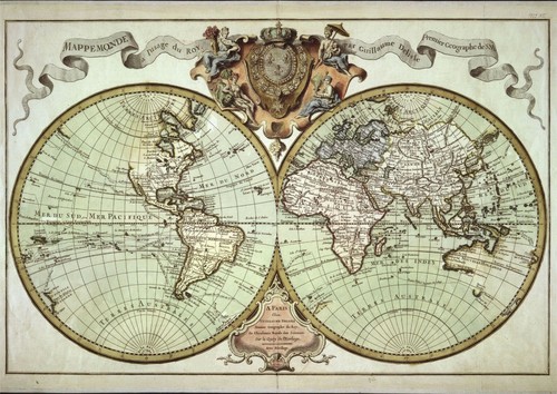 Old world map - old, 18th