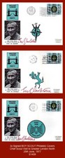 1977 Chief Scout Visit Greater London North- 3x Signed Philatelic Scout Covers ^
