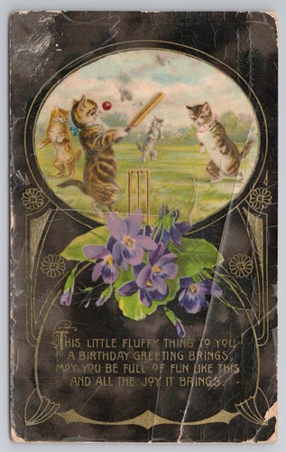 Postcard antique cricket