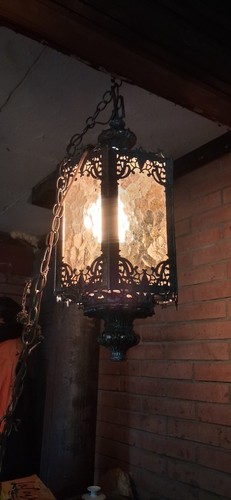 Vintage amber glass hanging - vintage,