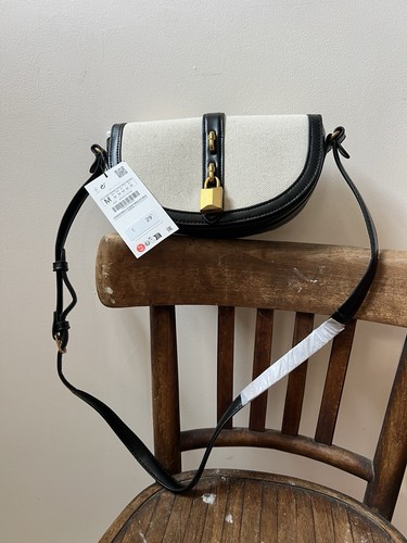Bnwt zara cream canvas black - zara,