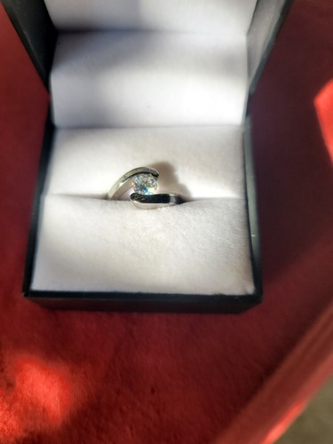 Moissanite ring with meteorite - moissanite,