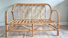 1970's BAMBOO and CANE Boho Mid-Century Sofa