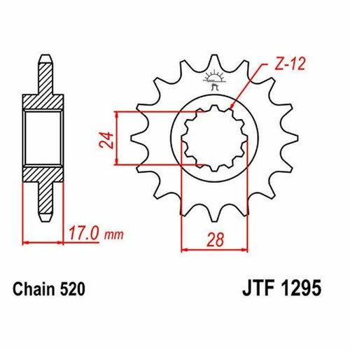Sprocket teeth step - sprocket, 520