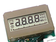EARLY FLUKE 73, 75 & 77 LCD DISPLAY PANEL, COMPLETE WITH ELASTOMERIC STRIPS