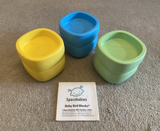SPACEBABIES STACKABLE BABY BED BLOCKS x6, BLUE + GREEN + YELLOW