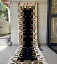 Black Ivory Wool Runner Floral