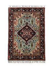Rug Handmade Kazak, Traditional Oriental Area Afghan Carpet, Hand-Knotted, Wool 