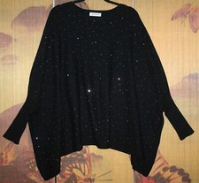 PARAMOUR Sparkly Kimono Sweater 80+"CH Soft Black Wide Oversize CHRISTMAS JUMPER