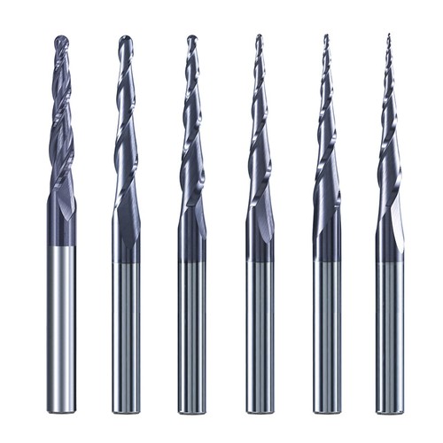 Tapered ball nose end mill - ball,