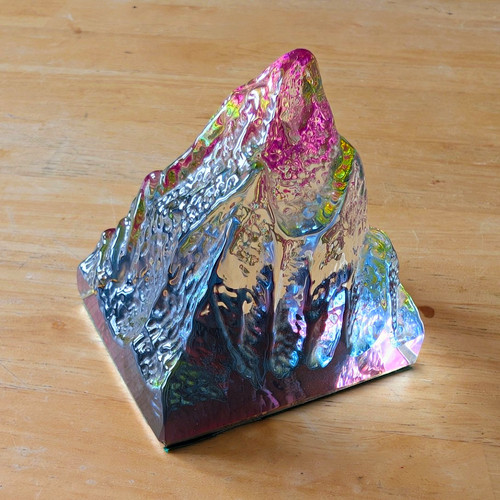 Iridescent art glass mountain - art,