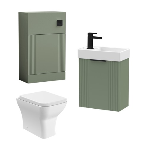 Cloakroom suite fluted wall - cloakroom,