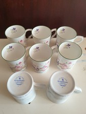Set Of 8 Kingsbury Staffordshire Tableware Floral Print Cup Mug