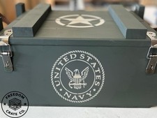 Navy Wooden Ammo Box Rustic