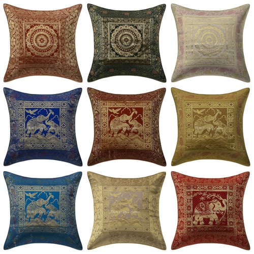 Elephant brocade cushion cover - cushion,