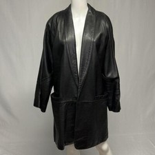 1980s Jacqueline Ferrar Black Leather coat
